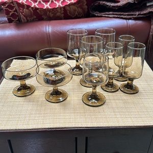 Vintage Libbey Brown Glassware